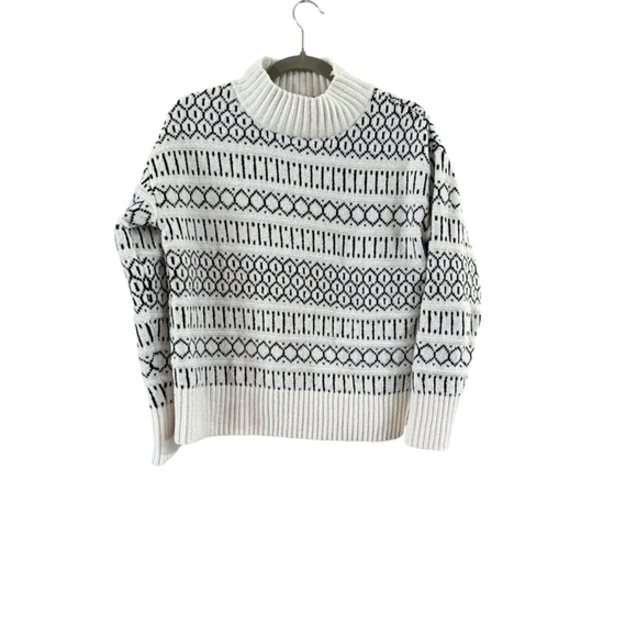 Unbranded Cream Black Fair Isle Mock Neck Sweater XXL - Picture 7 of 8